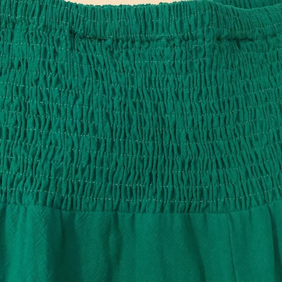 Beautiful green flowy palazzo style pants, elastic waist, ruffled bottom, XL - Picture 2 of 6